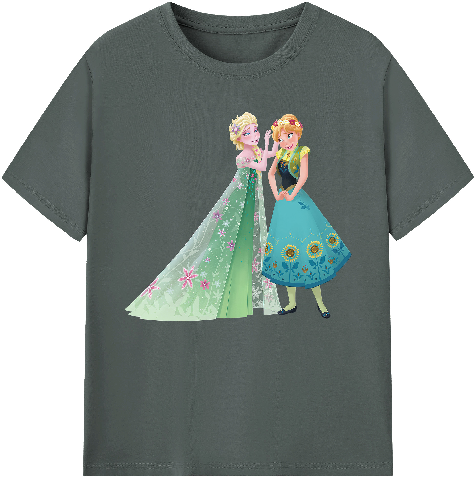 （画像用） アナと雪の女王 アンナ エルサ Frozen Anna Elsa 綿100％ メンズ半袖Tシャツ｜肌触りやわらか＆通気性